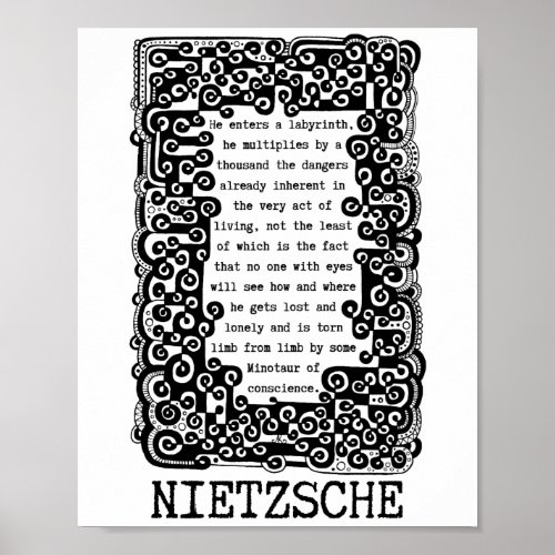 Minotaur of conscience quote by Nietzsche Poster
