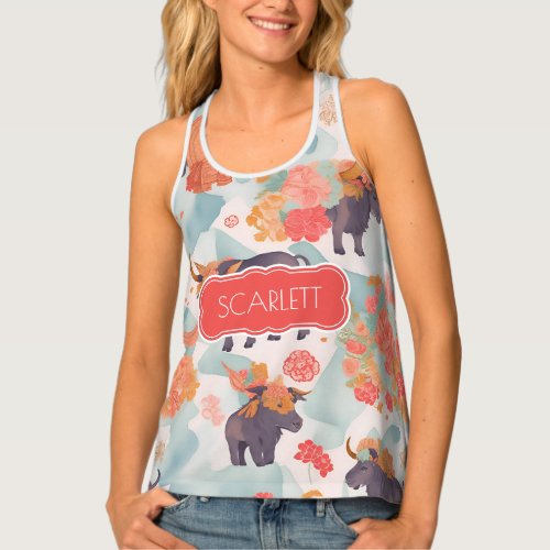 Minotaur Watercolor Colorful Personalized Pattern Tank Top