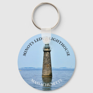 Minots Ledge Lighthouse Massachusetts Keyring