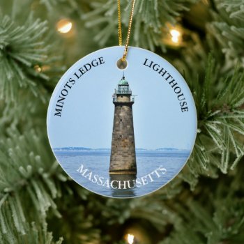 Minots Ledge Lighthouse Massachusetts Ornament by LighthouseGuy at Zazzle