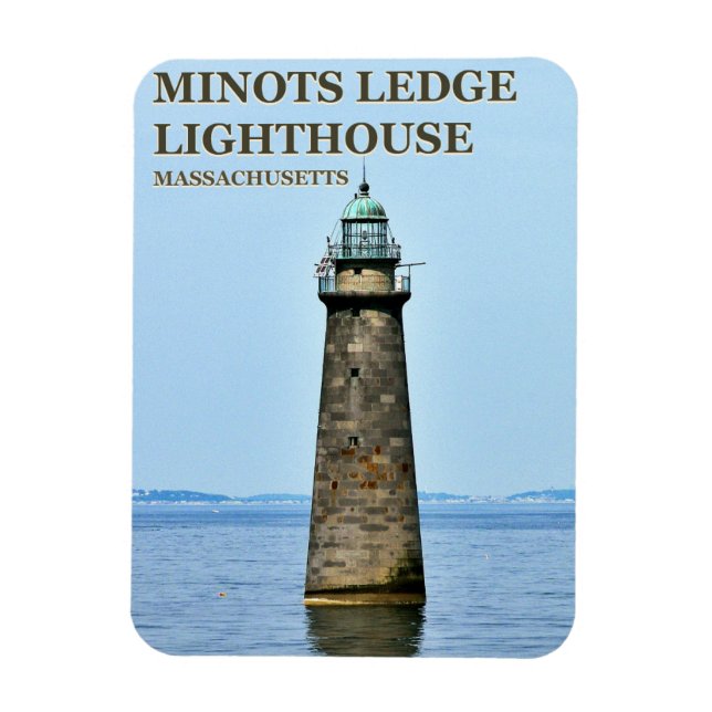 Minots Ledge Lighthouse, Massachusetts PhotoMagnet Magnet (Vertical)