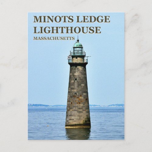 Minots Ledge Lighthouse Massachusetts Postcard