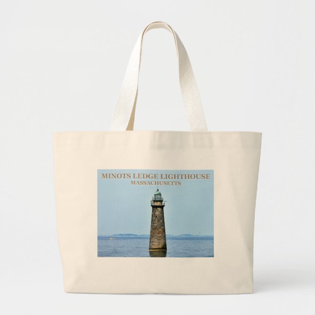 Minots Ledge Lighthouse Massachusetts Tote Bag (Front)