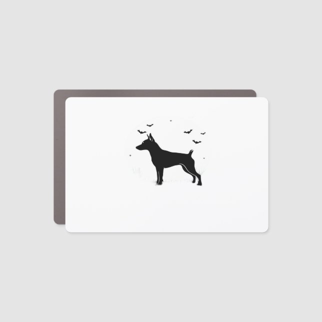 MinPin Dog � Halloween Moon Silhouette Classic T-S Car Magnet (Front)