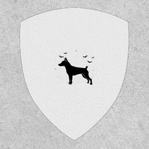MinPin Dog � Halloween Moon Silhouette Classic T-S Patch