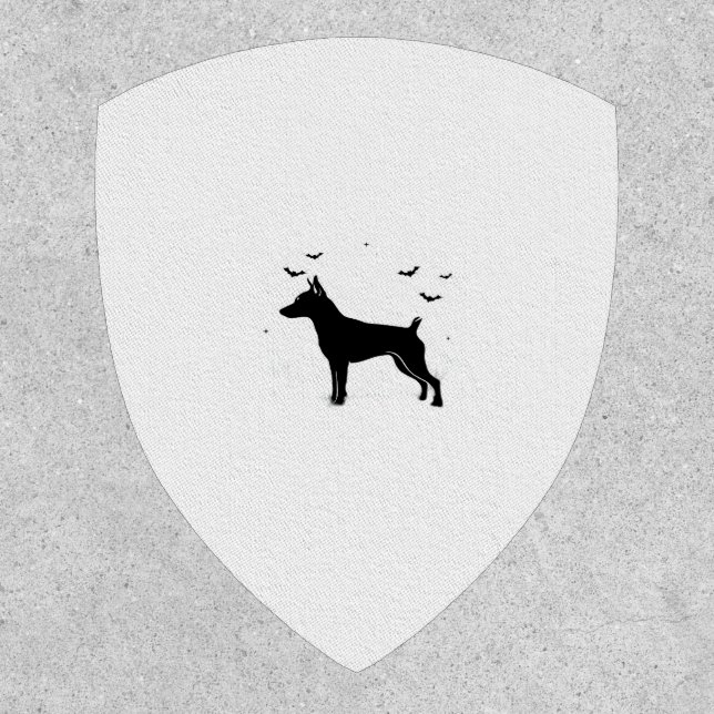 MinPin Dog � Halloween Moon Silhouette Classic T-S Patch (Front)
