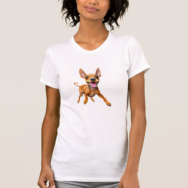 Minpin miniature pinscher min pin mom dog dad pup T-Shirt (Front)