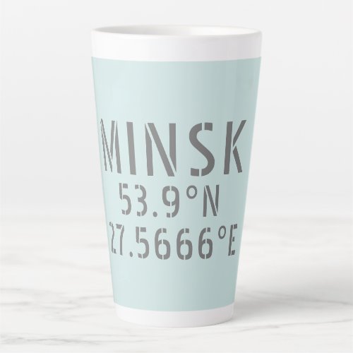 Minsk Latitude Longitude Coordinates Latte Mug