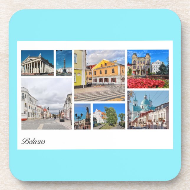 Minsk Pinsk Belarus Collage Architecture Coaster (Front)