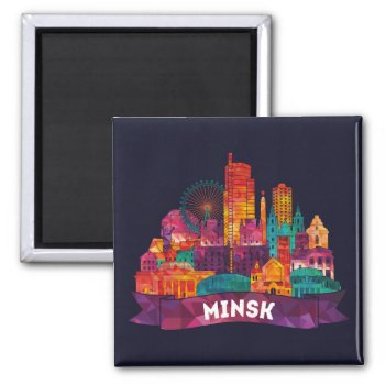 Minsk - Travel To The Famous Landmarks Magnet by GiftStation at Zazzle