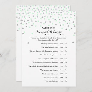 Mint 2x Baby Shower Games Wishes   Guess Who Invitation