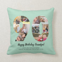 Mint 90th Number Photo Collage Custom Greeting