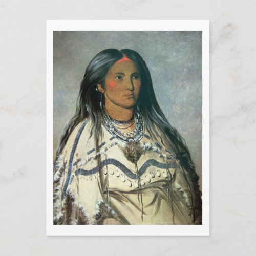 Mint a Mandan Indian girl 1832 color litho Postcard