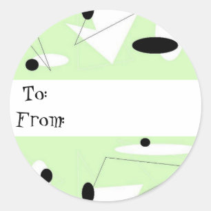MINT ABSTRACT GIFT TAG STICKER
