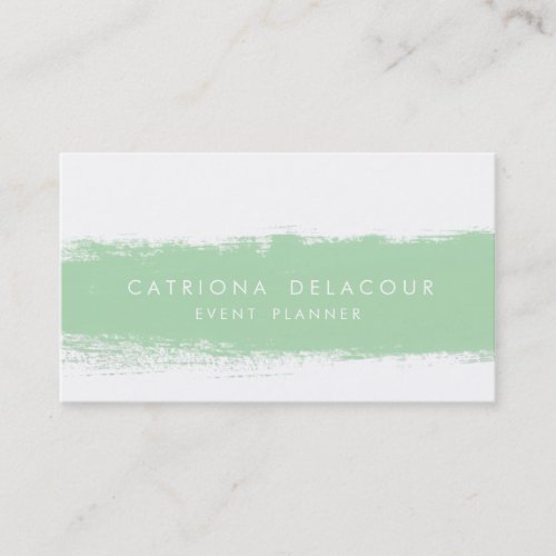 Mint Abstract Watercolor Splash Business Card