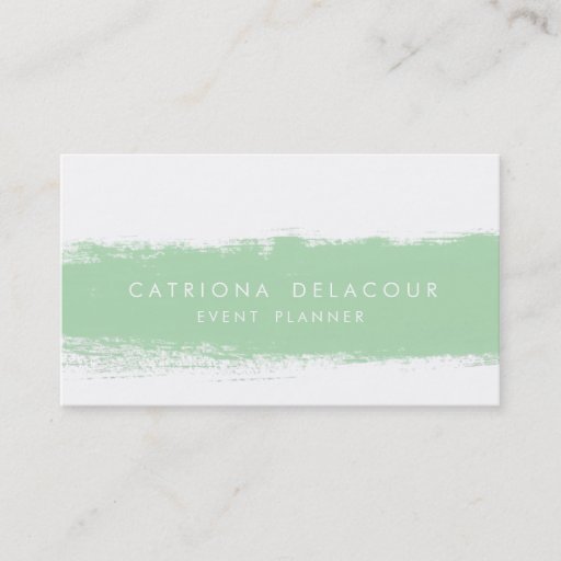 Customizable Mint Abstract Watercolor Splash Business Card