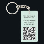 Mint Acrylic QR Code Keychain with Logo Rectangle<br><div class="desc">Personalize our premium acrylic QR code keychain with your QR code link, business logo (on opposite side), and custom text. It’s waterproof and UV resistant. QR keychains are a handy way for you to share your information, and they are useful promotional swag for customers. The dimensions of the rectangle keychain...</div>