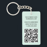 Mint Acrylic QR Code Keychain with Logo Rectangle<br><div class="desc">Personalize our premium acrylic QR code keychain with your QR code link, business logo (on opposite side), and custom text. It’s waterproof and UV resistant. QR keychains are a handy way for you to share your information, and they are useful promotional swag for customers. The dimensions of the rectangle keychain...</div>