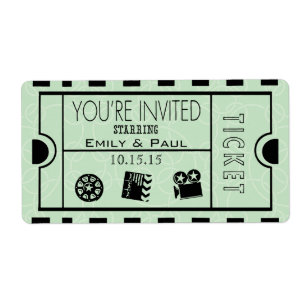 Mint Admit One Save the Date Label
