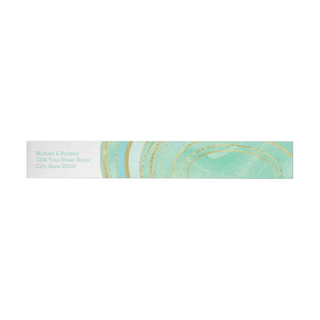 Mint Agate Watercolor | Wrap Address Label (Individual)