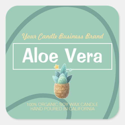 Mint Aloe Vera Cute Style Modern Candles Labels 