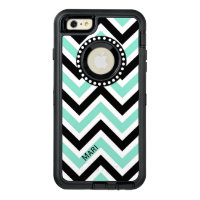 Mint and Black Chevron Otterbox iPhone 6 Plus Case