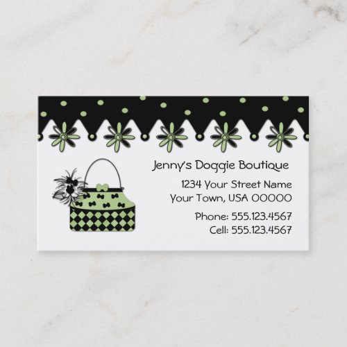 Mint and Black Dog Boutique Business Card