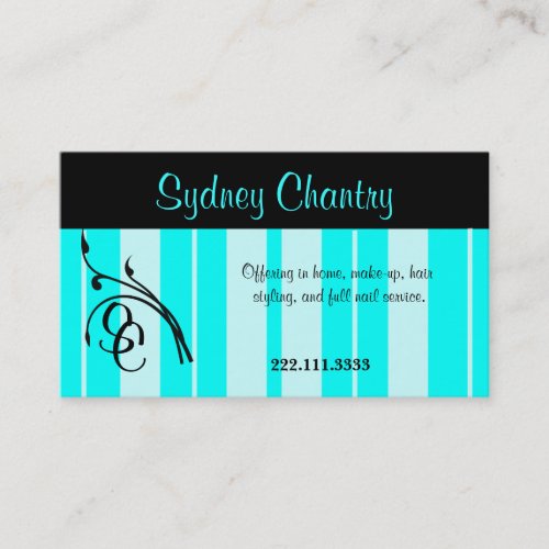 Mint and Black Stylish Business Card
