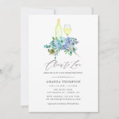 Mint and Blue Boho Wine Tasting Bridal Shower Invitation (Front)