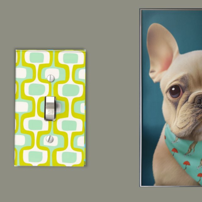 Mint and Chartreuse  Mid-Century Modern Pattern Light Switch Cover (Creator Uploaded)