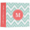 Mint and Coral Chevron Custom Monogram
