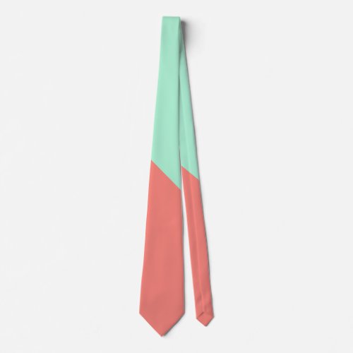 Mint and Coral Color Block Tie