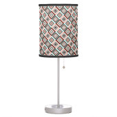 Mint and Coral Diamond Pattern Table Lamp (Left)