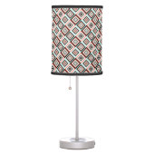Mint and Coral Diamond Pattern Table Lamp (Right)