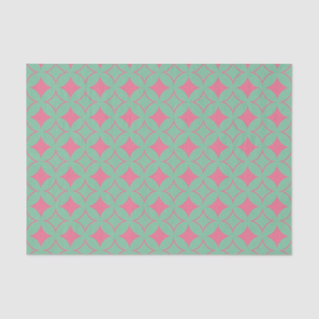 Mint and coral shippo tissue paper (Front)