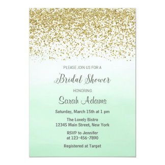 Mint And Gold Invitations 8