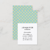 Mint and Gold Faux Glitter Dots Business Card (Front/Back)
