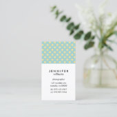 Mint and Gold Faux Glitter Dots Business Card (Standing Front)
