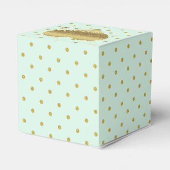 Mint And Gold Heart Polka Dots Party Favor Boxes by Ohhhhilovethat at Zazzle