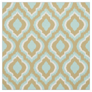 Mint and Gold Ikat Moroccan Fabric
