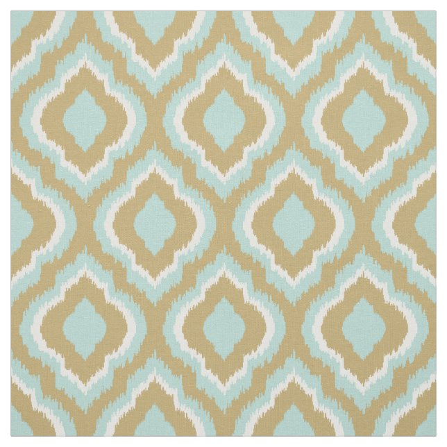 Mint and Gold Ikat Moroccan Fabric (Swatch)