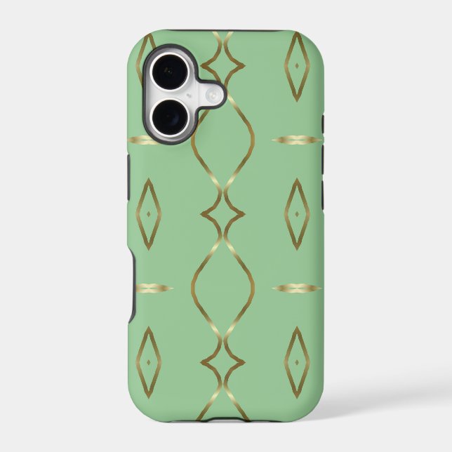 Mint and Gold Pattern Iphone Case (Back)