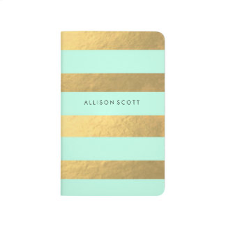 Mint And Gold Personalized Journal