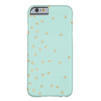 Mint And Gold Stars Pattern Barely There Iphone 6 Case by eventfulcards at Zazzle