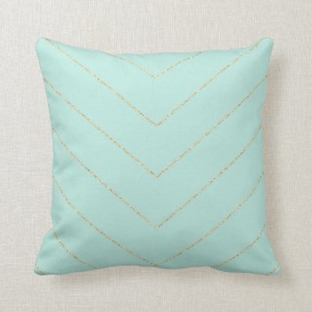 Mint And Gold Striped Pattern Throw Pillow by eventfulcards at Zazzle
