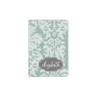 Mint and Gray Damask Pattern Custom Name