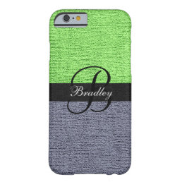 Mint and Gray Elegant Monogram Barely There iPhone 6 Case