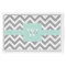 Mint and Gray Monogrammed Chevrons Pattern