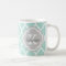 Mint and Gray Moroccan Quatrefoil Monogram