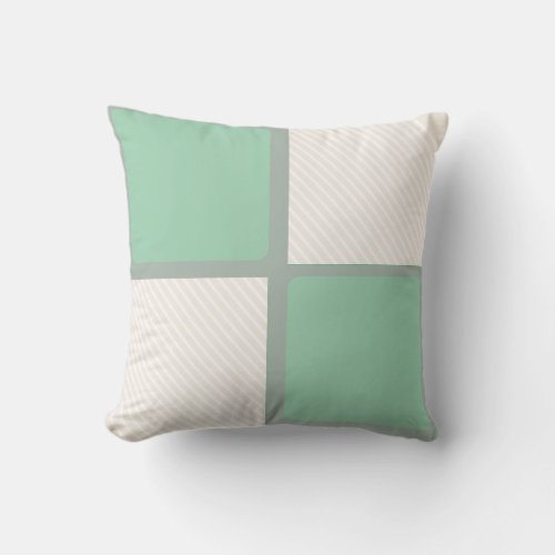 Mint and gray Throw Pillow